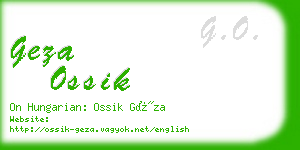 geza ossik business card